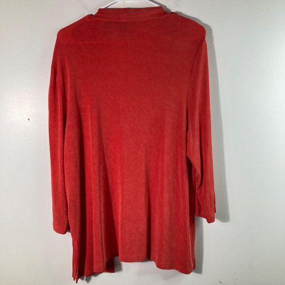 Womens Chicos Travelers Collection Open Cardigan Pleat Front Orange XL‎ - Picture 2 of 9